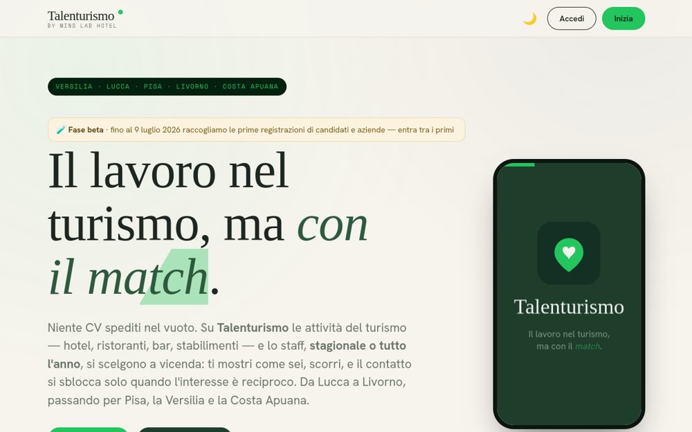 Anteprima del sito Talenturismo
